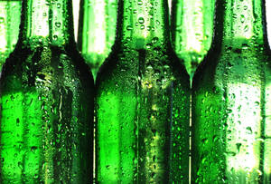 Beer Bottles Covered In Moist Wallpaper