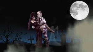 Beetlejuice With Girl Wallpaper