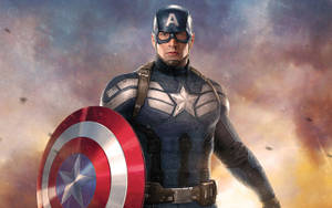 Behold The Power Of Captain America, The Leader Of The Avengers! Wallpaper