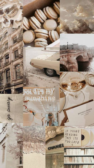 Beige Aesthetic Collage Iphone Wallpaper