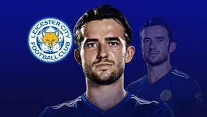 Ben Chilwell Posing With Leicester City Logo Wallpaper