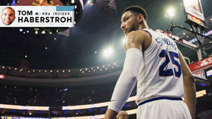 Ben Simmons Backshot White Jersey Wallpaper