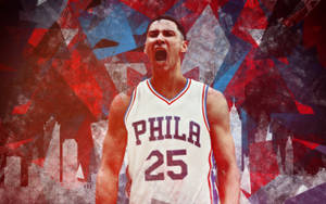 Ben Simmons Red Abstract Art Wallpaper