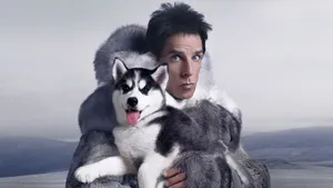 Ben Stiller With A Husky Wallpaper