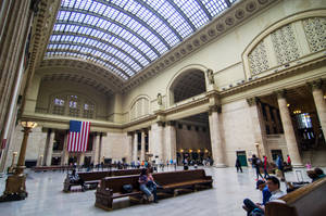 Benches In Union Station Wallpaper