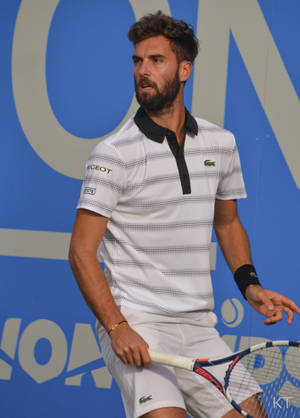 Benoit Paire In Action On The Tennis Court Wallpaper