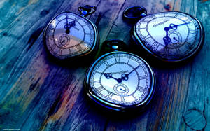 Bent Pocket Watches Tiempo Background Wallpaper