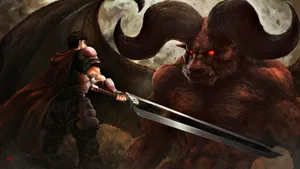 Berserk Armor Guts Facing Nosferatu Zodd Wallpaper