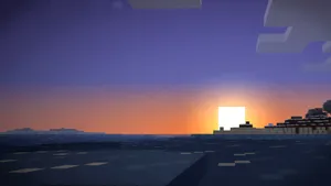 Best Minecraft Sunset At Sea Wallpaper