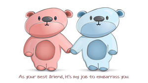 Bestie Teddy Bear Art Wallpaper