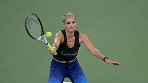 Bethanie Mattek-sands Hitting Ball Wallpaper