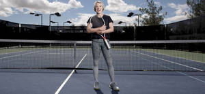 Bethanie Mattek-sands Showing Off Her Skills On Tennis Court Wallpaper