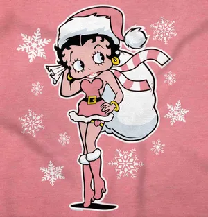 Betty Boop Santa Claus T-shirt Wallpaper