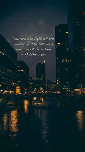 Bible Verse Phone City View Wallpaper