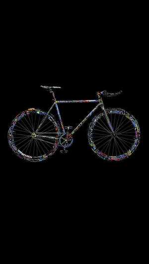 Bicycle Iphone With Colored Graffiti Skin Wallpaper