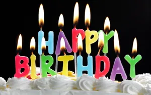 Big Colorful Birthday Cake Candles Wallpaper