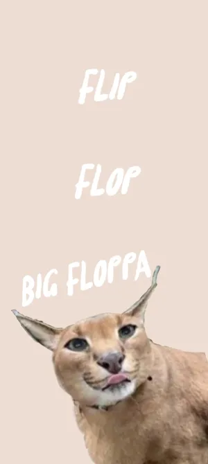 Big Floppa Meme Flip Flop Wallpaper