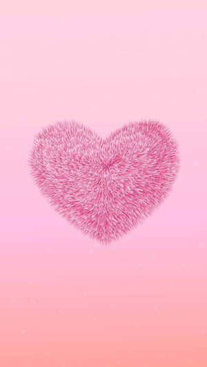 Big Fuzzy Pink Heart Iphone Wallpaper