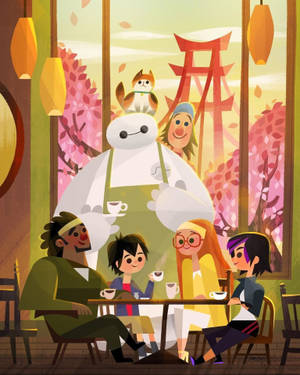 Big Hero 6 Inside A Café Wallpaper