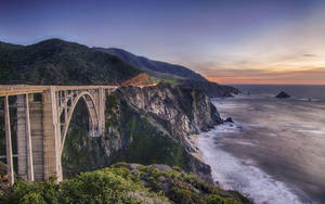 Big Sur Bridge At Golden Hour Wallpaper