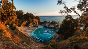 Big Sur Mcway Falls Lagoon Wallpaper