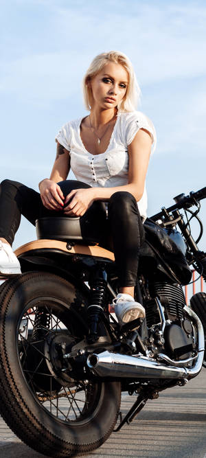 Bike Lover Blonde Lady Wallpaper