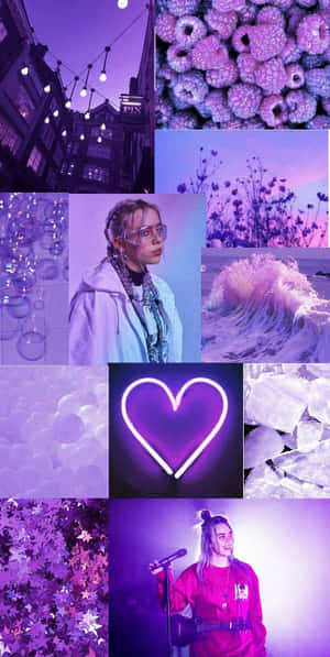 Billie Eilish In Her Iconic Purple Style Wallpaper