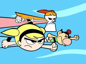 Billy, Mandy, And Grim Posing Together In A Colorful And Artistic Illustration. Wallpaper