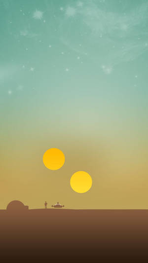 Binary Sunset Illustration Iphone Wallpaper