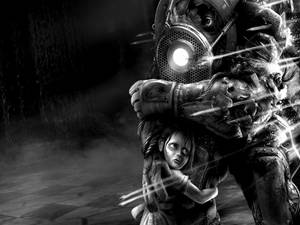 Bioshock 4k Black And White Wallpaper