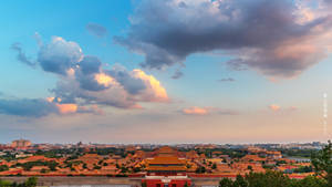 Bird's Eye View Of The Majestic Forbidden City In China Wallpaper