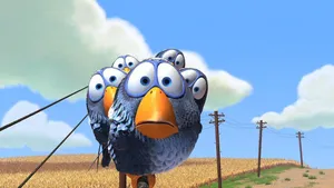 Birds On Wire Funny Cartoon Wallpaper
