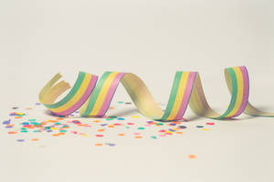 Birthday Colorful Twirly Ribbon Wallpaper
