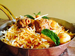 Biryani In Silver Pot Wallpaper