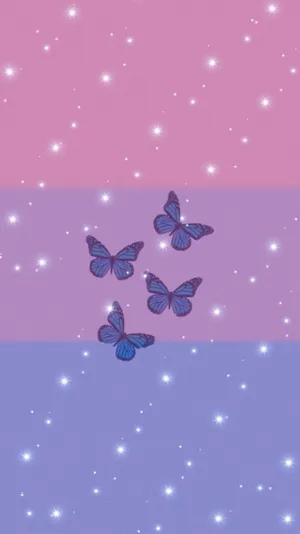 Bisexual Flag With Butterflies - Unity In Diversity Wallpaper