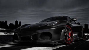 Black 1920x1080 Ferrari F430 Red Rims Wallpaper