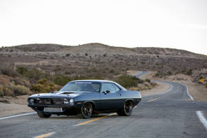 Black 1970 Plymouth Barracuda Vintage Car Wallpaper