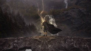 Black Adam On A Cliff Wallpaper