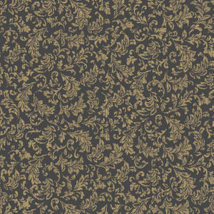 Black And Gold Floral Design Wallpaper