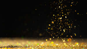 Black And Gold Glitter Particles Falling Wallpaper