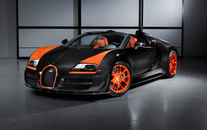 Black And Orange Bugatti Iphone Wallpaper