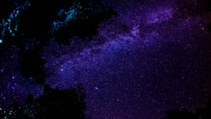 Black And Purple Aesthetic Galaxy Stars Wallpaper