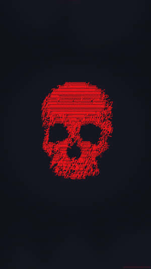 Black And Red Aesthetic Skull Illustration Wallpaper