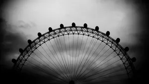 Black And White Aesthetic Ferris Wheel Wallpaper