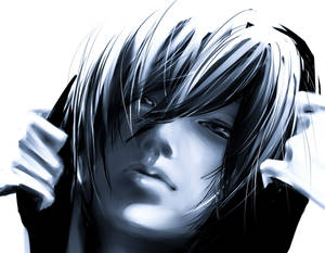 Black And White Anime Boy Black Hoodie Wallpaper