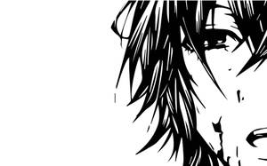 Black And White Anime Boy Half Wallpaper