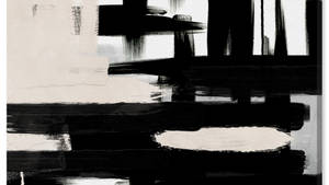 Black And White Art Brush Strokes Wallpaper