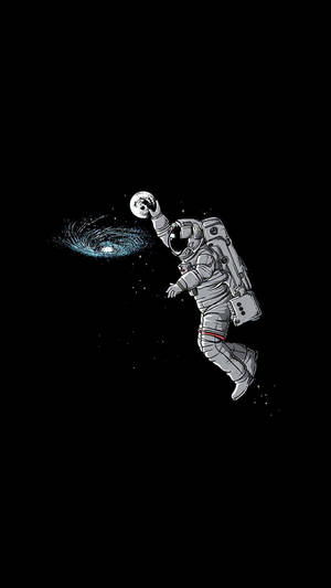 Black And White Astronaut Basketball Art Wallpaper