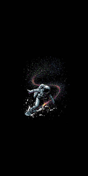 Black And White Astronaut Skate Art Portrait Wallpaper