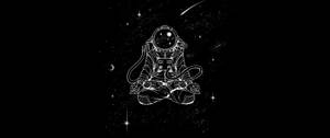 Black And White Astronaut Yoga Art Wallpaper